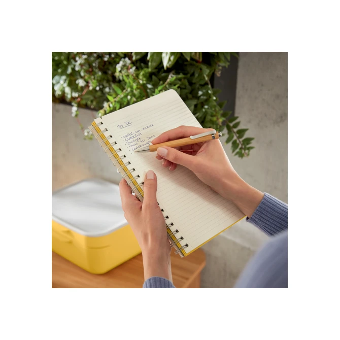 Notitieboek Leitz Cosy B5 160blz 100gr spiraal lijn geel