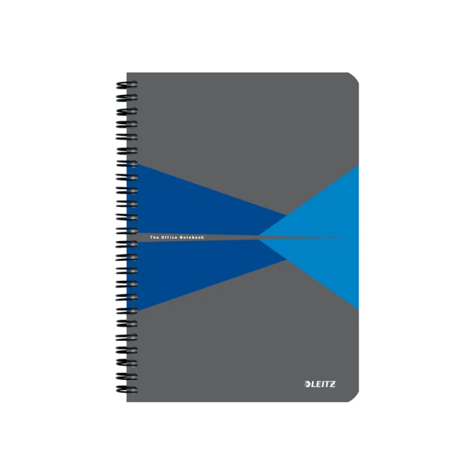 Notitieboek Leitz Office A5 lijn 180 pagina's 80gr grijs blauw