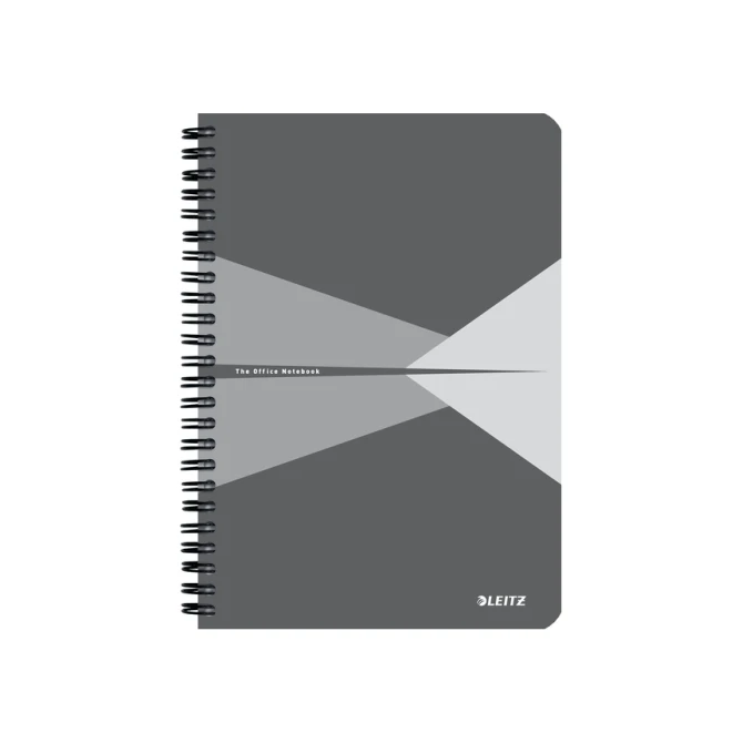 Notitieboek Leitz Office A5 lijn 180 pagina's 80gr grijs grijs