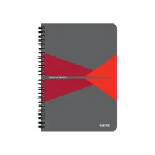 Notitieboek Leitz Office A5 lijn 180 pagina's 80gr grijs rood