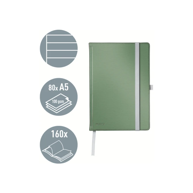 Notitieboek Leitz Style A5 lijn 160 pagina's 100gr groen