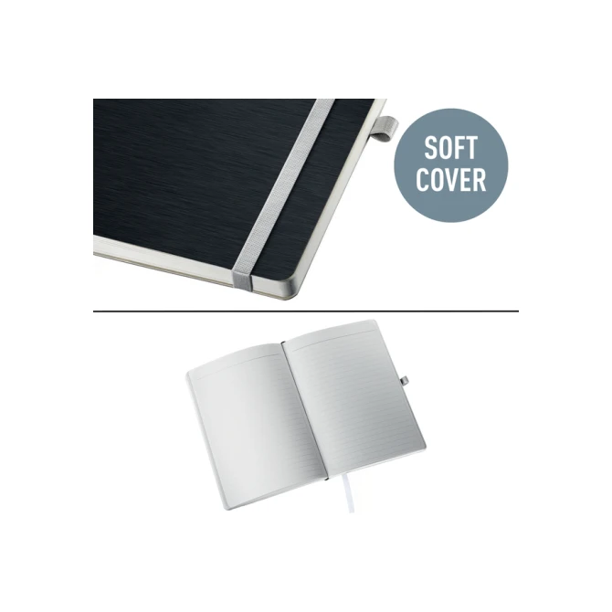 Notitieboek Leitz Style A5 lijn 160 pagina's 100gr zwart