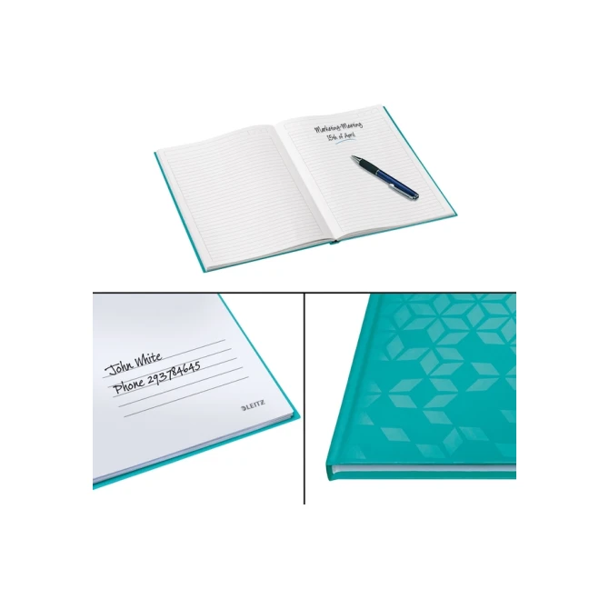 Notitieboek Leitz WOW A4 160 pagina's 90gr lijn ijsblauw