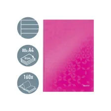Notitieboek Leitz WOW A4 160 pagina's 90gr lijn roze