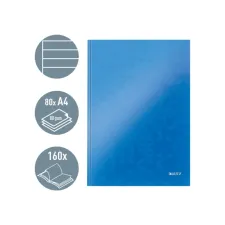 Notitieboek Leitz WOW A4 160blz 90gr lijn blauw