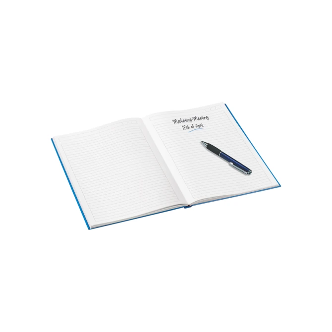 Notitieboek Leitz WOW A4 160blz 90gr lijn blauw