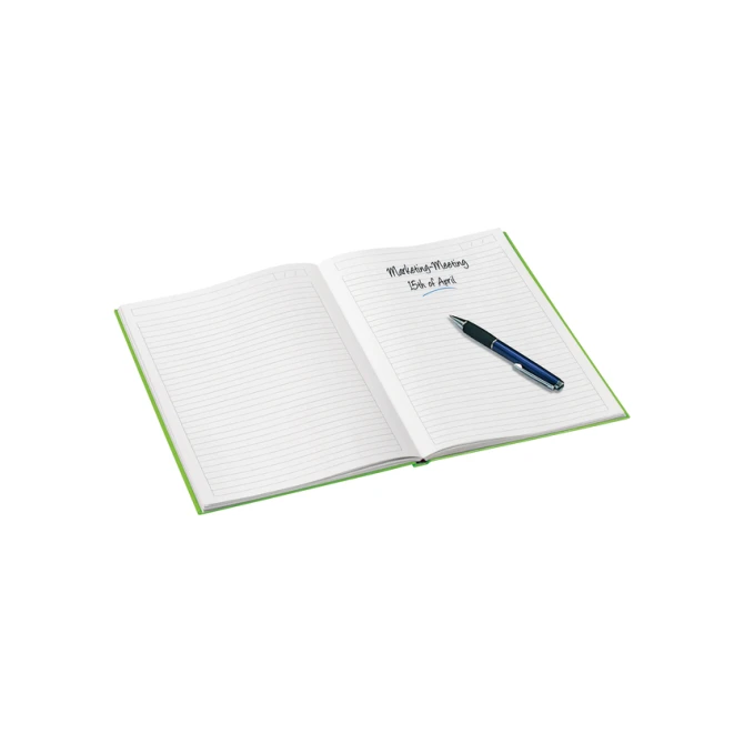 Notitieboek Leitz WOW A4 160blz 90gr lijn groen