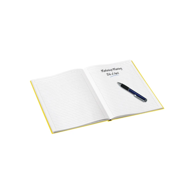 Notitieboek Leitz WOW A5 160blz 90gr lijn geel