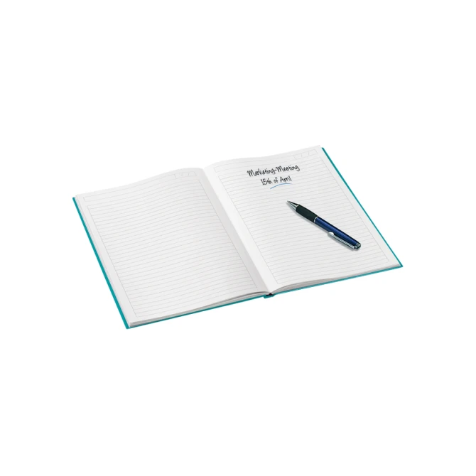 Notitieboek Leitz WOW A5 160blz 90gr lijn ijsblauw