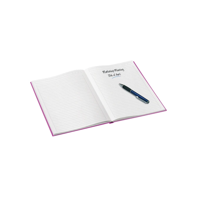 Notitieboek Leitz WOW A5 160blz 90gr lijn roze