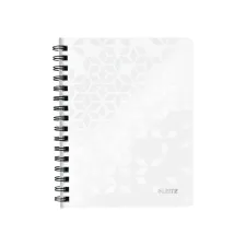 Notitieboek Leitz WOW A5 lijn spiraal PP wit