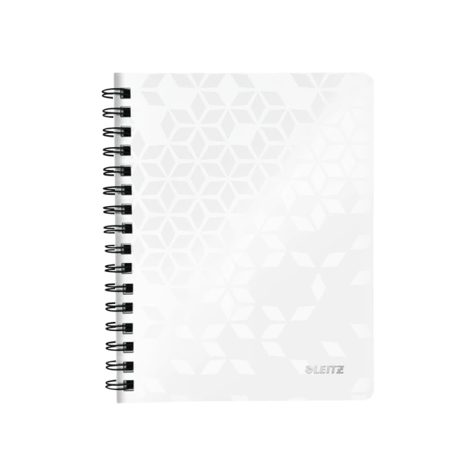 Notitieboek Leitz WOW A5 lijn spiraal PP wit