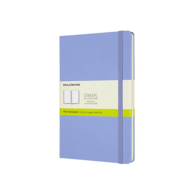Notitieboek Moleskine large 130x210mm blanco hard cover hydrangea blue