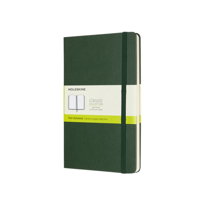 Notitieboek Moleskine large 130x210mm blanco hard cover myrtle green