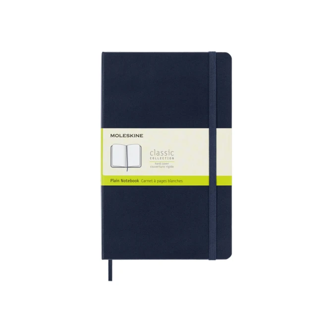 Notitieboek Moleskine large 130x210mm blanco hard cover sapphire blue