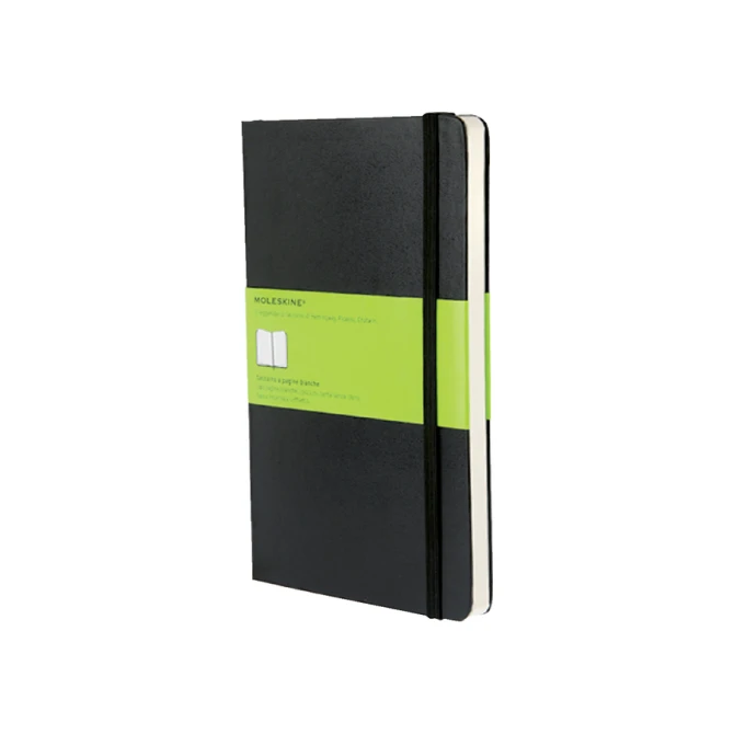 Notitieboek Moleskine large 130x210mm blanco hard cover zwart