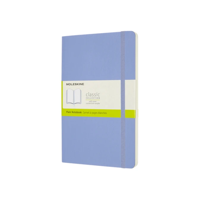 Notitieboek Moleskine large 130x210mm blanco soft cover hydrangea blue