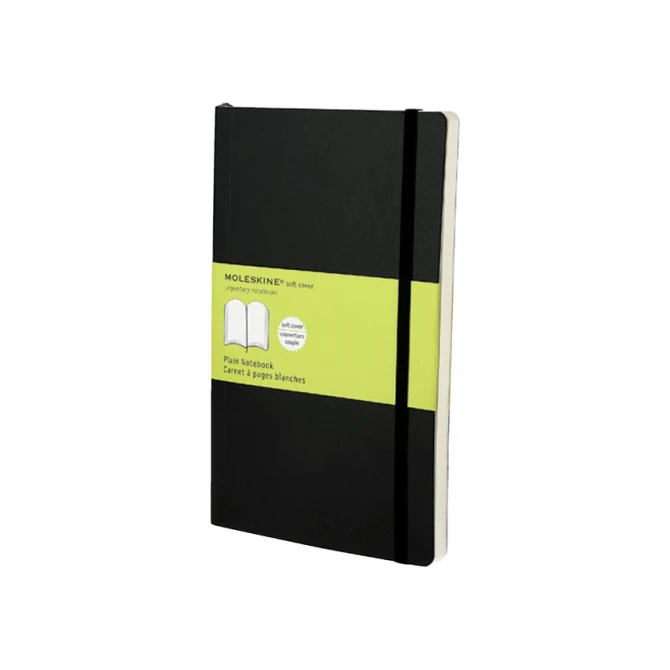 Notitieboek Moleskine large 130x210mm blanco soft cover zwart