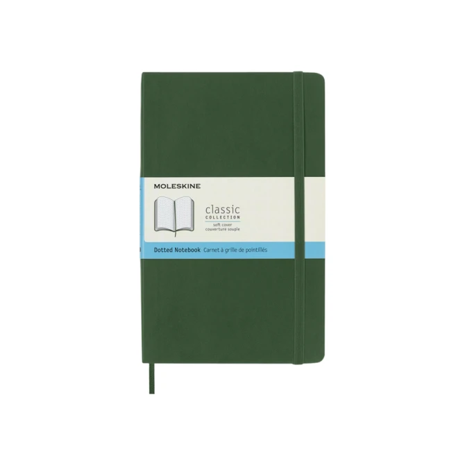 Notitieboek Moleskine large 130x210mm dots soft cover myrtle green
