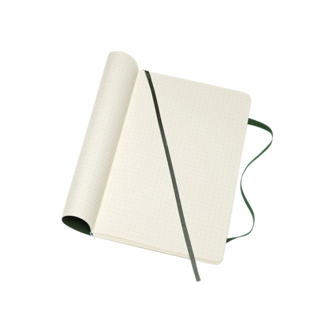 Notitieboek Moleskine large 130x210mm dots soft cover myrtle green