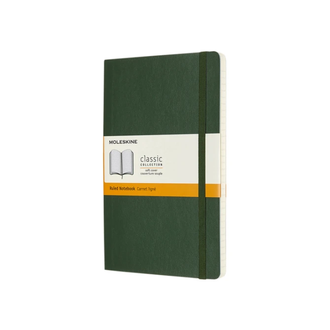 Notitieboek Moleskine large 130x210mm lijn soft cover myrtle green