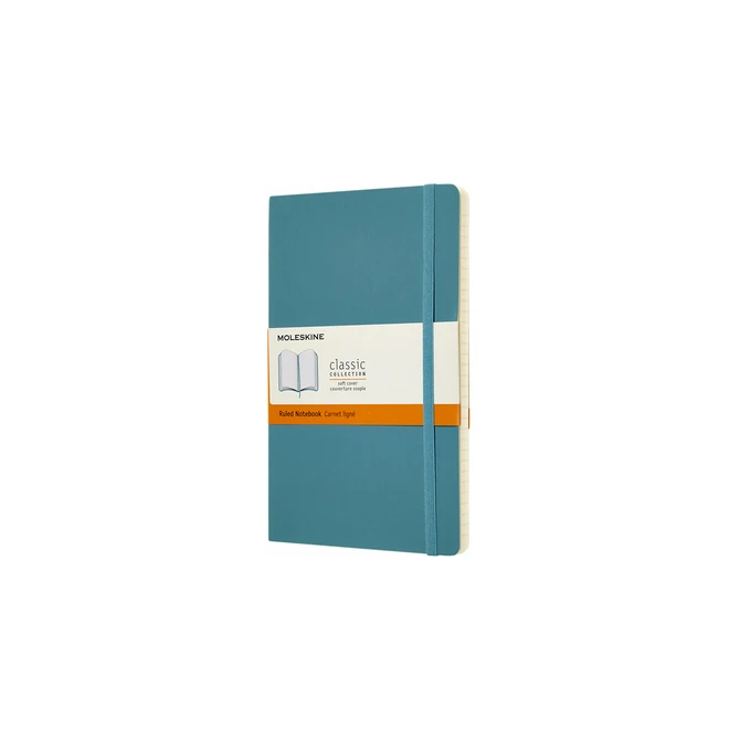 Notitieboek Moleskine large 130x210mm lijn soft cover reef blue