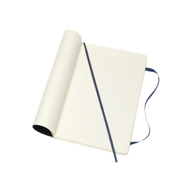 Notitieboek Moleskine large 130x210mm lijn soft cover sapphire blue