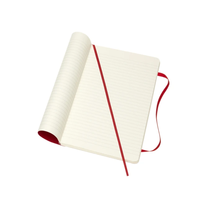 Notitieboek Moleskine large 130x210mm lijn soft cover scarlet red