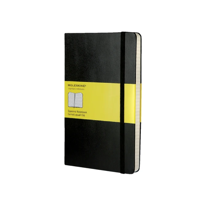 Notitieboek Moleskine large 130x210mm ruit 5x5 hard cover zwart