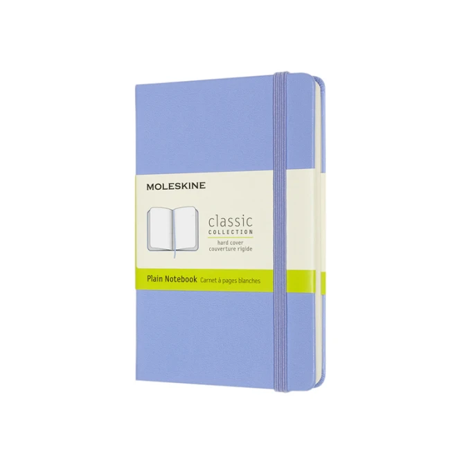Notitieboek Moleskine pocket 90x140mm blanco hard cover hydrangea blue