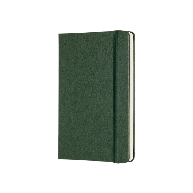 Notitieboek Moleskine pocket 90x140mm blanco hard cover myrtle green