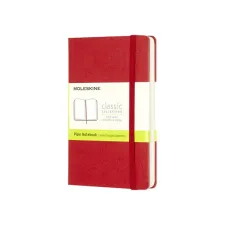 Notitieboek Moleskine pocket 90x140mm blanco hard cover rood