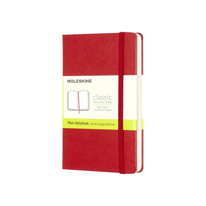 Notitieboek Moleskine pocket 90x140mm blanco hard cover rood