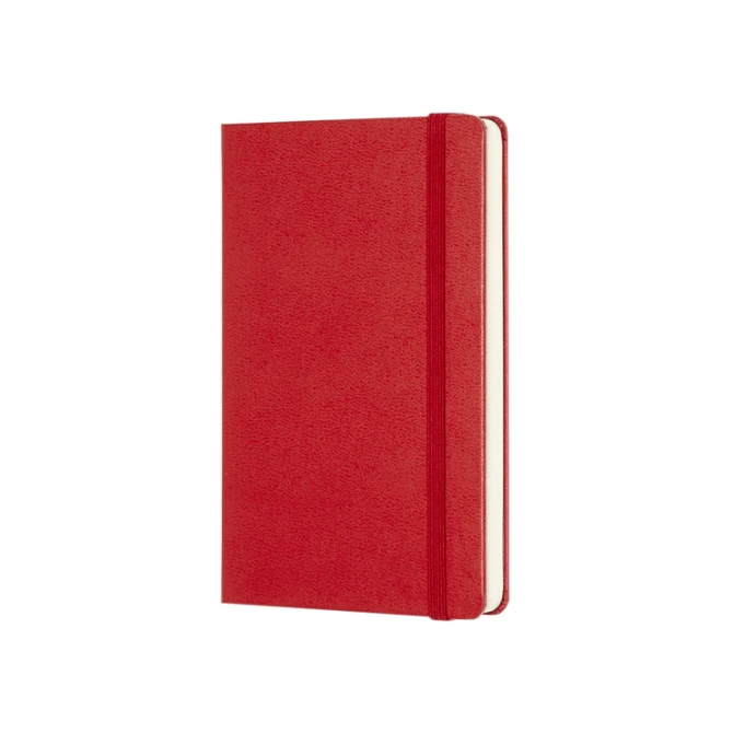 Notitieboek Moleskine pocket 90x140mm blanco hard cover rood