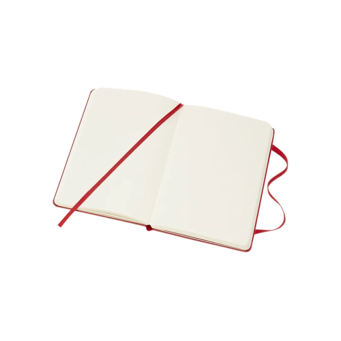 Notitieboek Moleskine pocket 90x140mm blanco hard cover rood