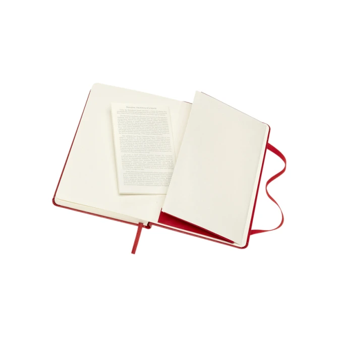 Notitieboek Moleskine pocket 90x140mm blanco hard cover rood