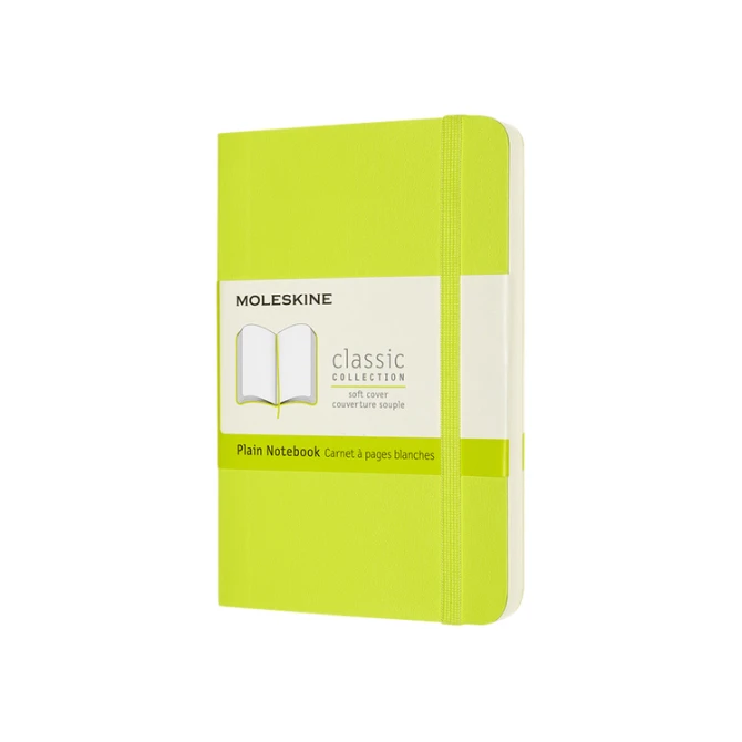 Notitieboek Moleskine pocket 90x140mm blanco soft cover lemon green