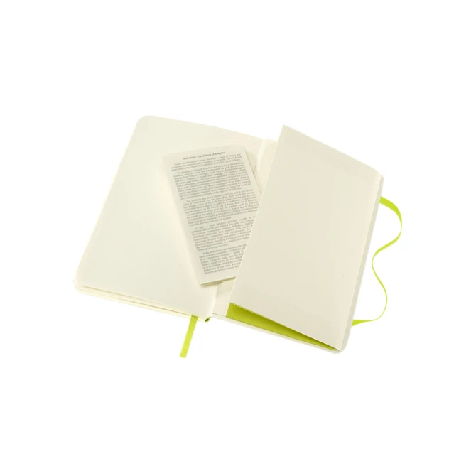 Notitieboek Moleskine pocket 90x140mm blanco soft cover lemon green