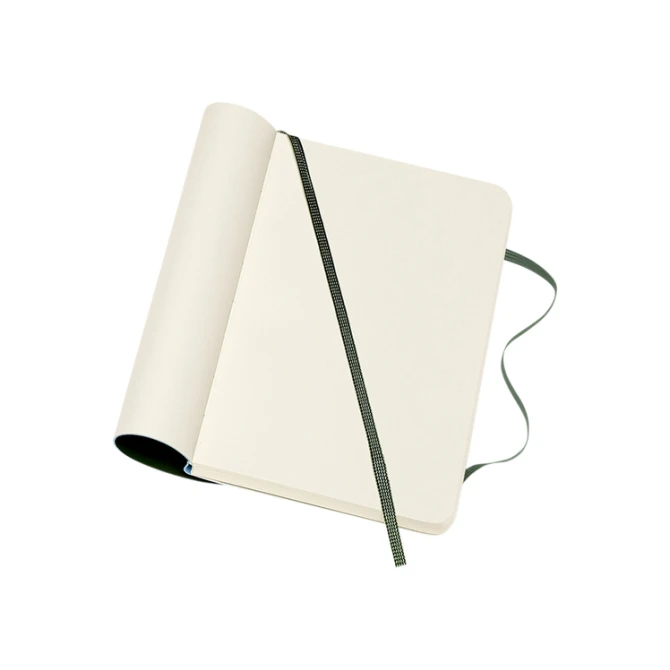 Notitieboek Moleskine pocket 90x140mm blanco soft cover myrtle green