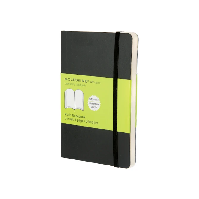 Notitieboek Moleskine pocket 90x140mm blanco soft cover zwart