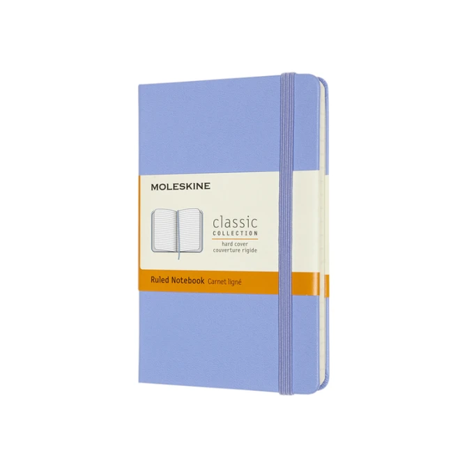 Notitieboek Moleskine pocket 90x140mm lijn hard cover hydrangea blue