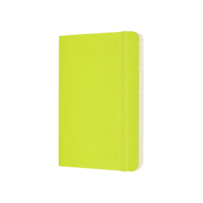 Notitieboek Moleskine pocket 90x140mm lijn soft cover lemon green