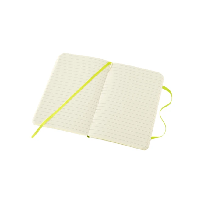 Notitieboek Moleskine pocket 90x140mm lijn soft cover lemon green