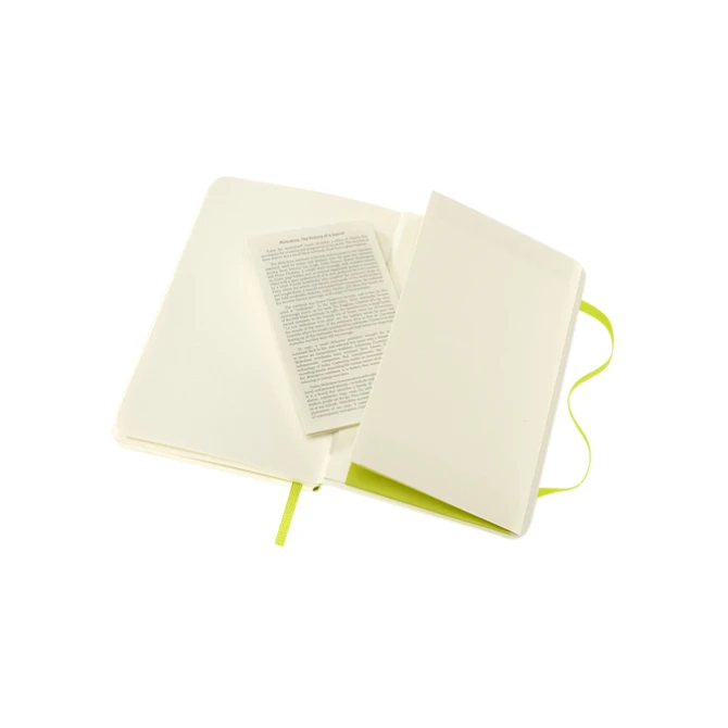 Notitieboek Moleskine pocket 90x140mm lijn soft cover lemon green