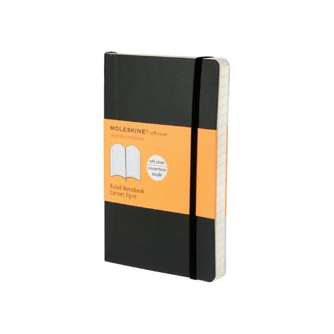Notitieboek Moleskine pocket 90x140mm lijn soft cover zwart
