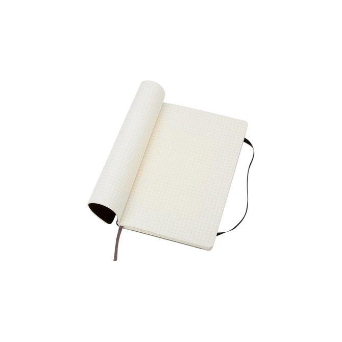 Notitieboek Moleskine pocket 90x140mm ruit 5x5mm soft cover zwart
