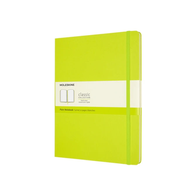 Notitieboek Moleskine XL 190x250mm blanco hard cover lemon green