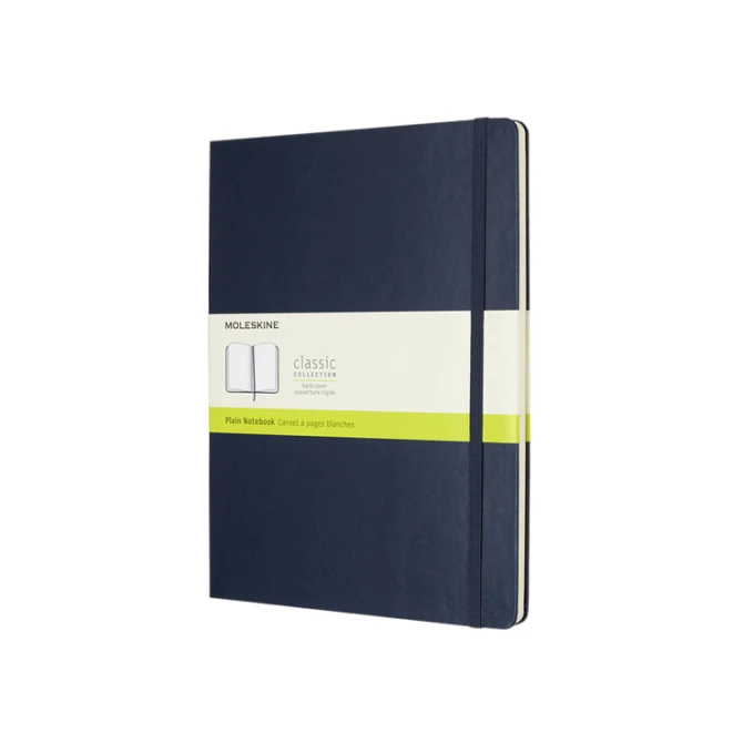 Notitieboek Moleskine XL 190x250mm blanco hard cover sapphire blue