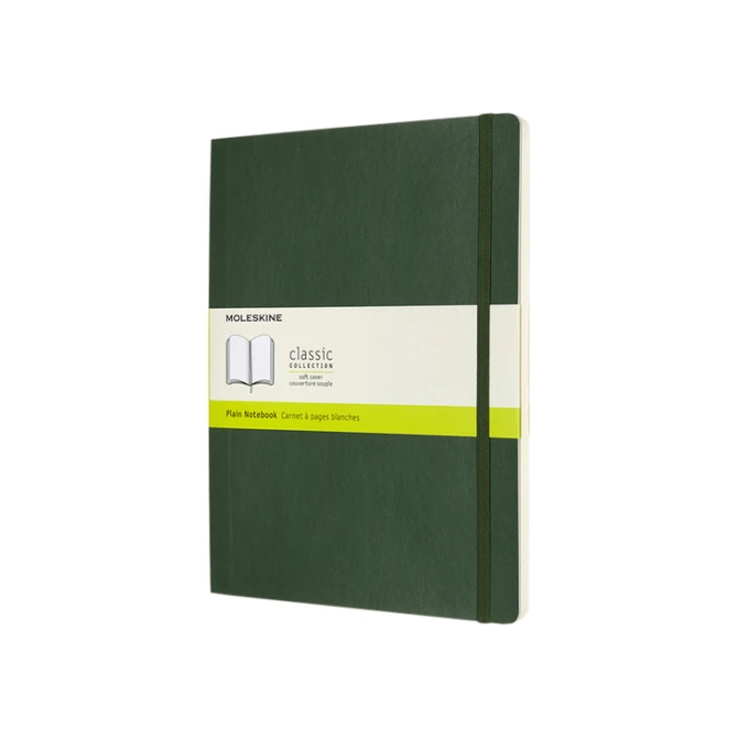 Notitieboek Moleskine XL 190x250mm blanco soft cover myrtle green