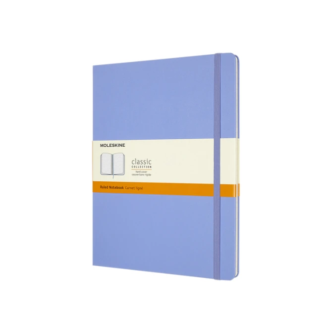 Notitieboek Moleskine XL 190x250mm lijn hard cover hydrangea blue